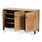 Baxton Studio Coolidge ModernOak Brown Finished Wood 3-Door Shoe Storage Cabinet 197-11927-ZORO - alternate 4